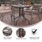 Flash Furniture Lila 31.5in Round Glass Top Metal Table with 4 Bronze Aluminum Slat Stack Chairs TLH-072RD-017CBZ4-GG - alternate 5